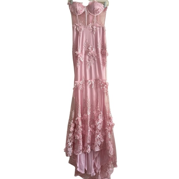 Lulus Radiant Expectations Pink Embroidered Floral Bustier Maxi Dress Size XS - Picture 4 of 17